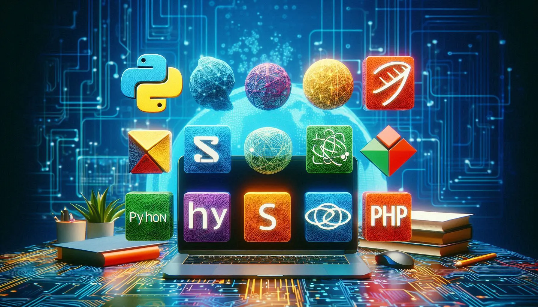 Mockup of floating boxes